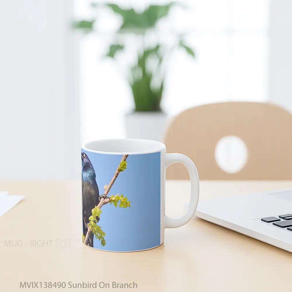 Mug Sunbird On Branch Gelas Keramik Unik - All-side / Desain