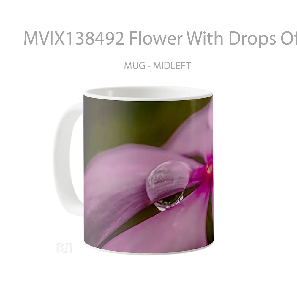 Mug Flower With Drops Of Water Gelas Pemandangan Alam - All-side / Desain