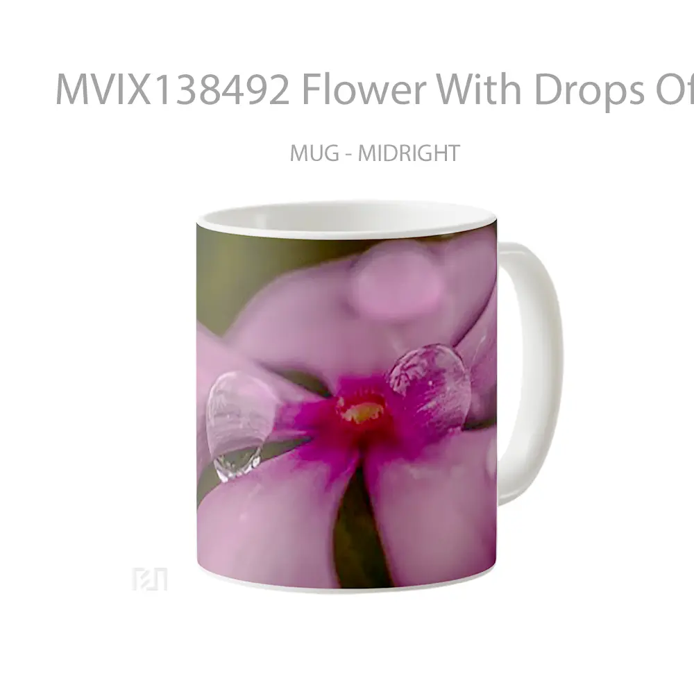 Mug Flower With Drops Of Water Gelas Pemandangan Alam - All-side / Desain