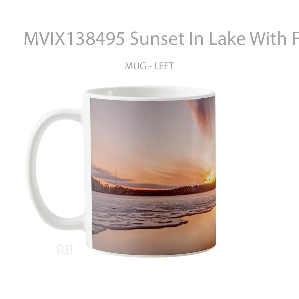 Mug Sunset In Lake With Forest Gelas Pemandangan Alam - All-side / Desain