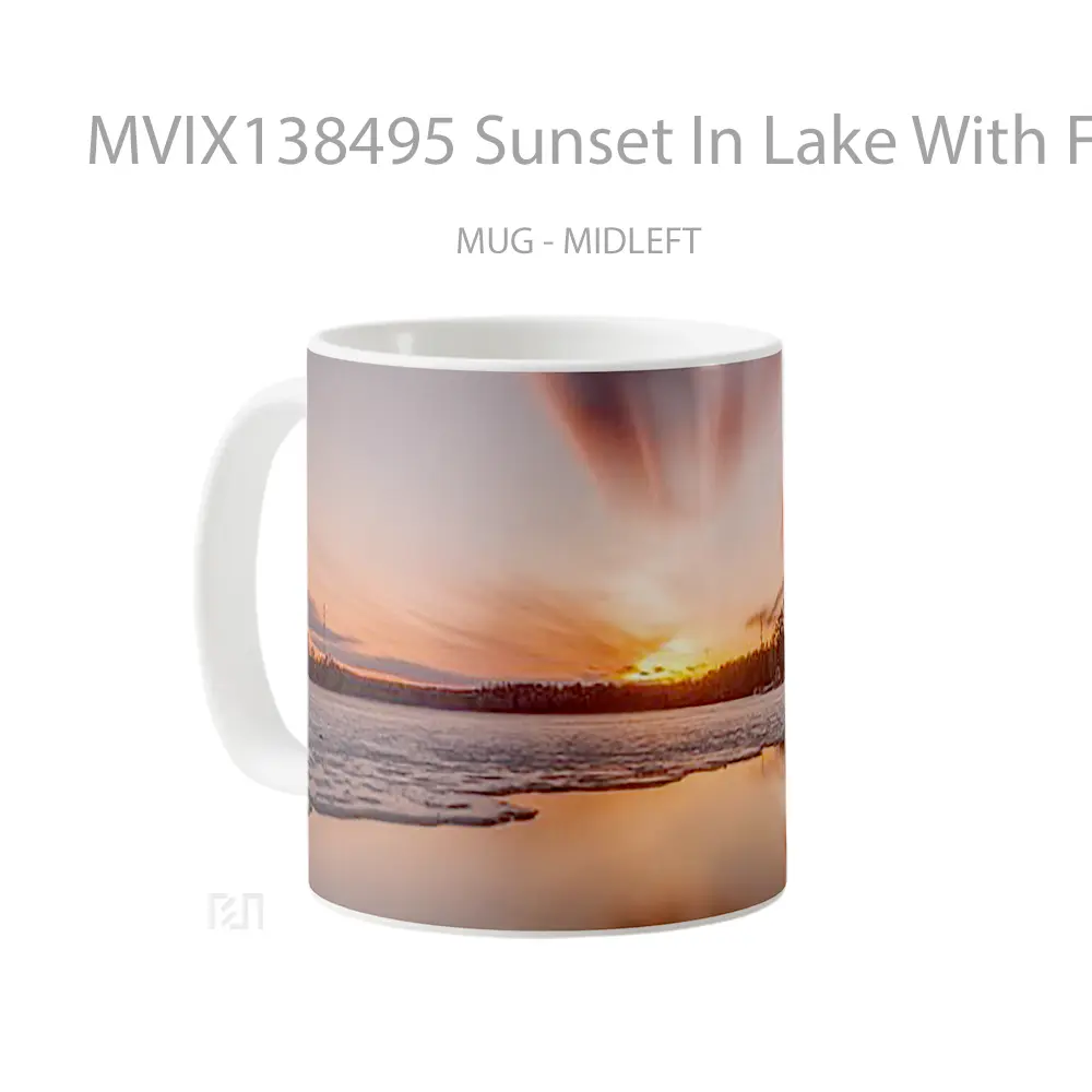 Mug Sunset In Lake With Forest Gelas Pemandangan Alam - All-side / Desain
