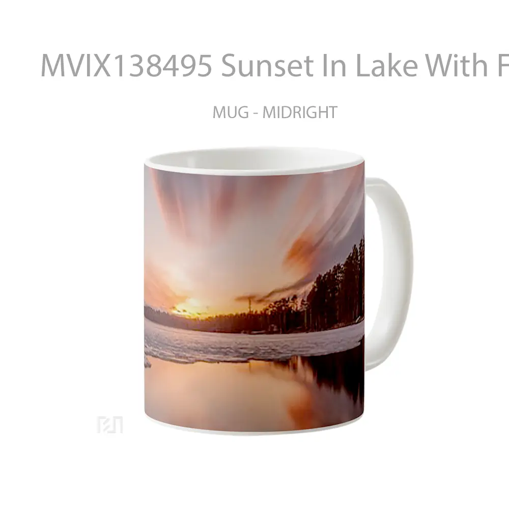 Mug Sunset In Lake With Forest Gelas Pemandangan Alam - All-side / Desain