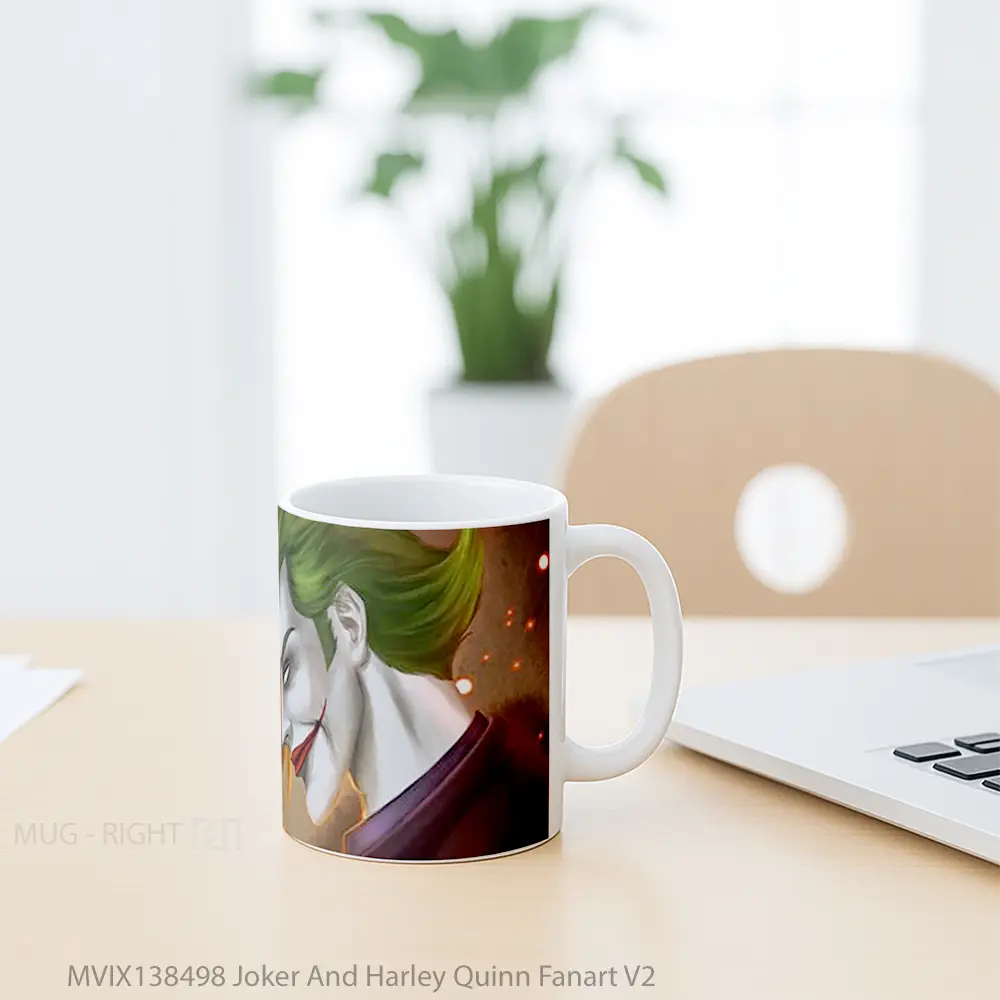Mug Joker And Harley Quinn Fanart V2 Gelas Superhero - All-side / Desain
