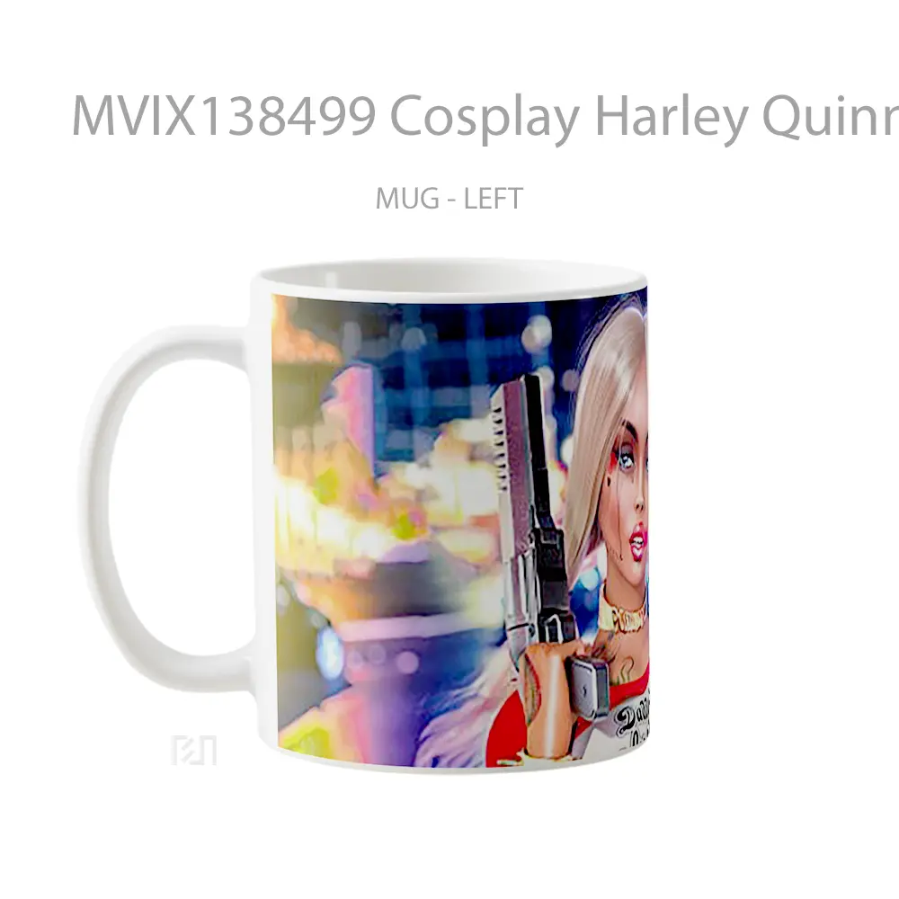Mug Cosplay Harley Quinn Gelas Keramik Unik - All-side / Desain