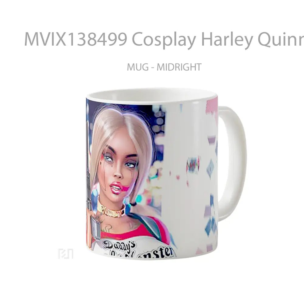 Mug Cosplay Harley Quinn Gelas Keramik Unik - All-side / Desain