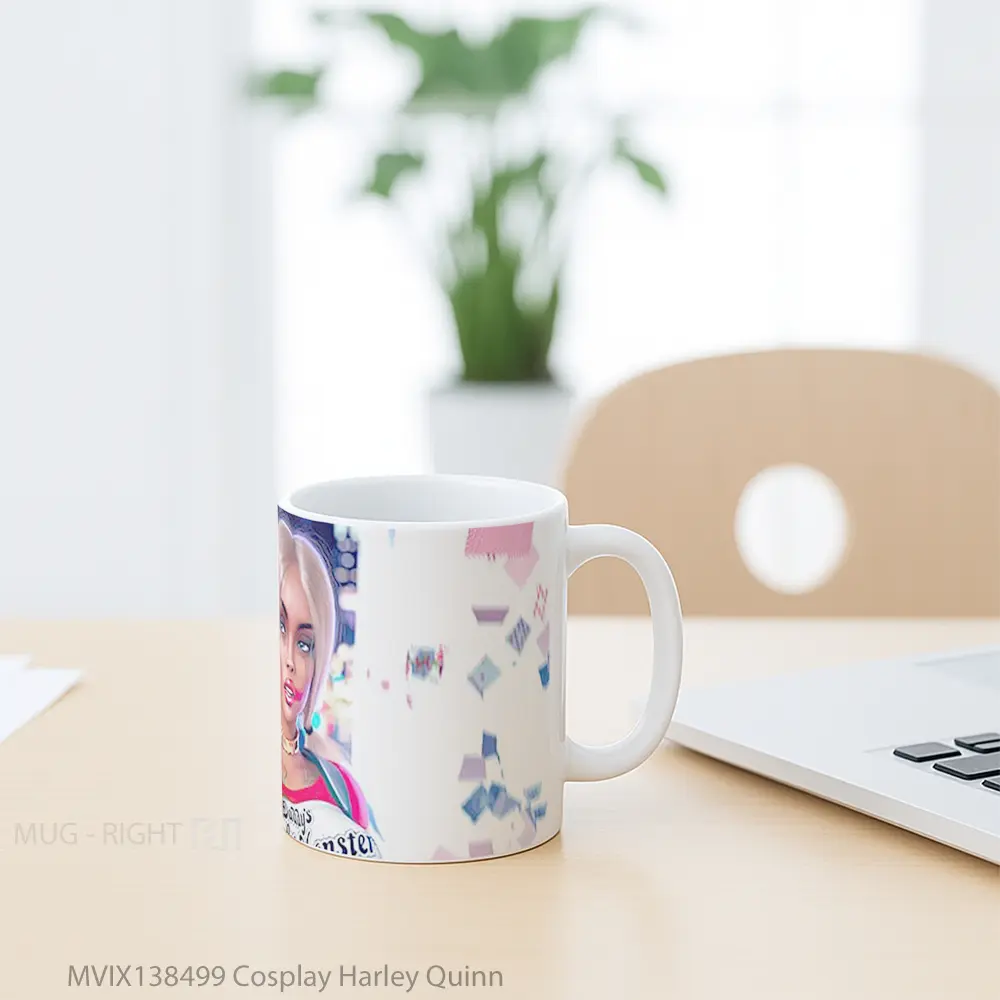 Mug Cosplay Harley Quinn Gelas Keramik Unik - All-side / Desain
