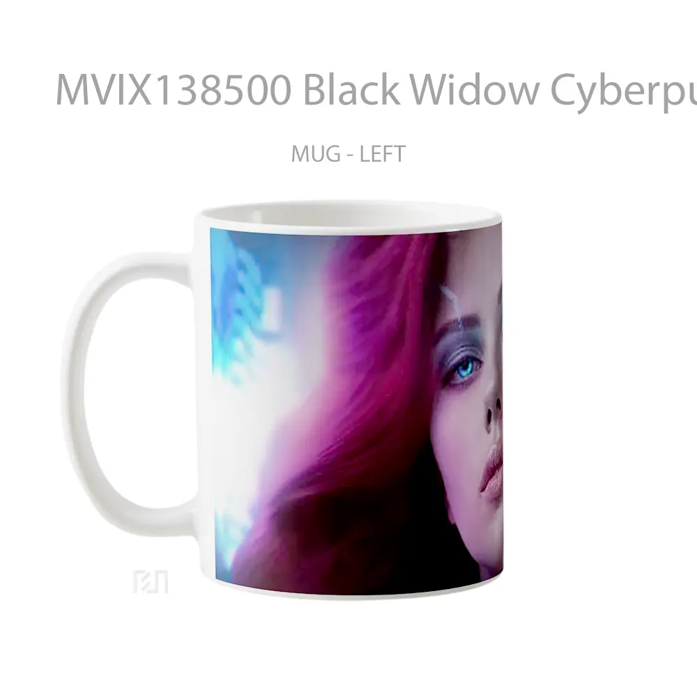 Mug Black Widow Cyberpunk 2077 Gelas Superhero - All-side / Desain