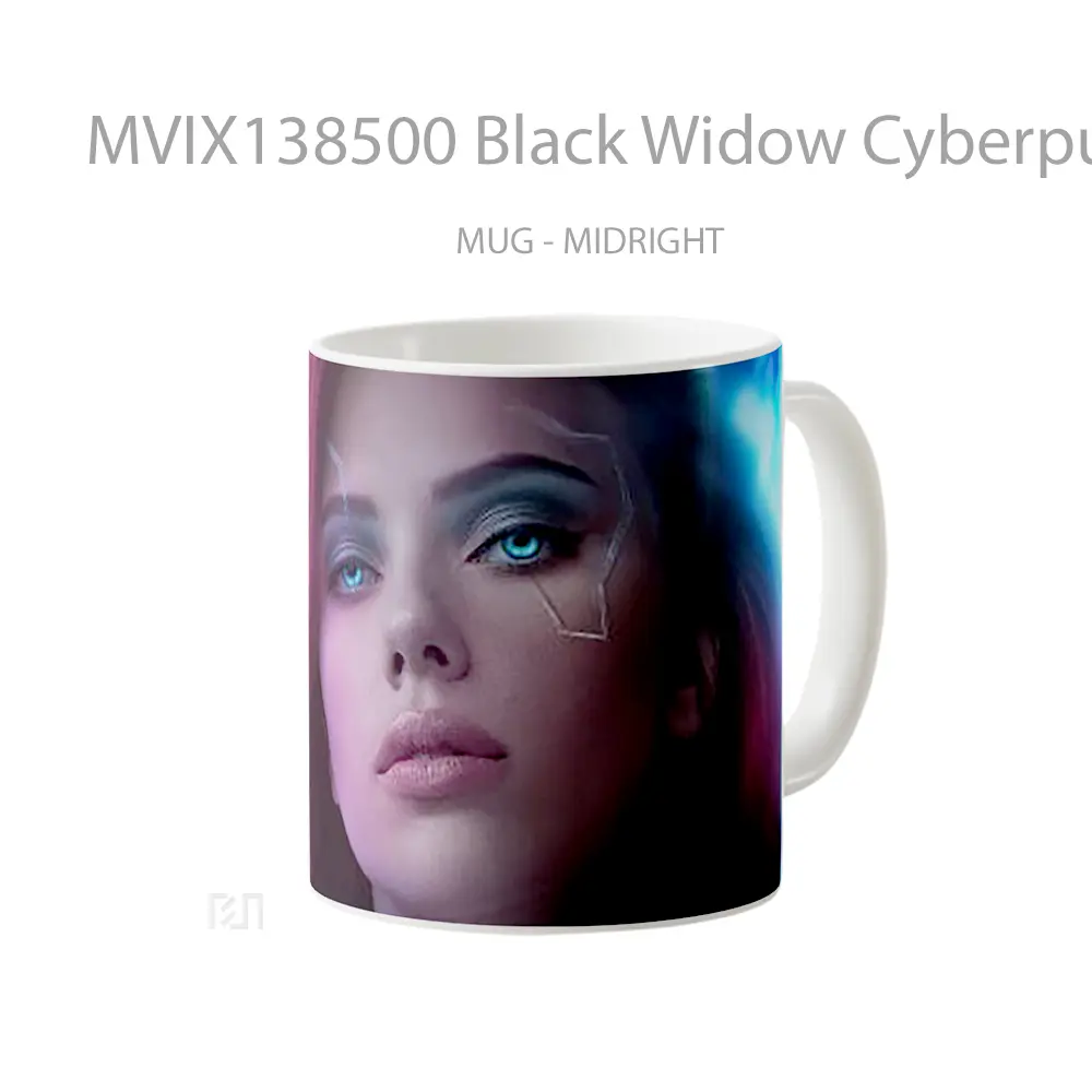 Mug Black Widow Cyberpunk 2077 Gelas Superhero - All-side / Desain