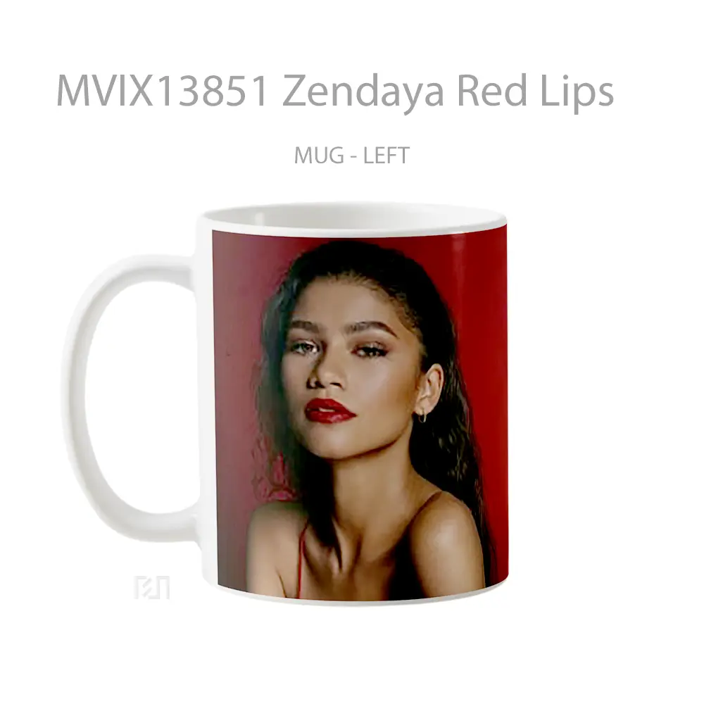 Mug Zendaya Red Lips Gelas Selebriti - All-side / Desain