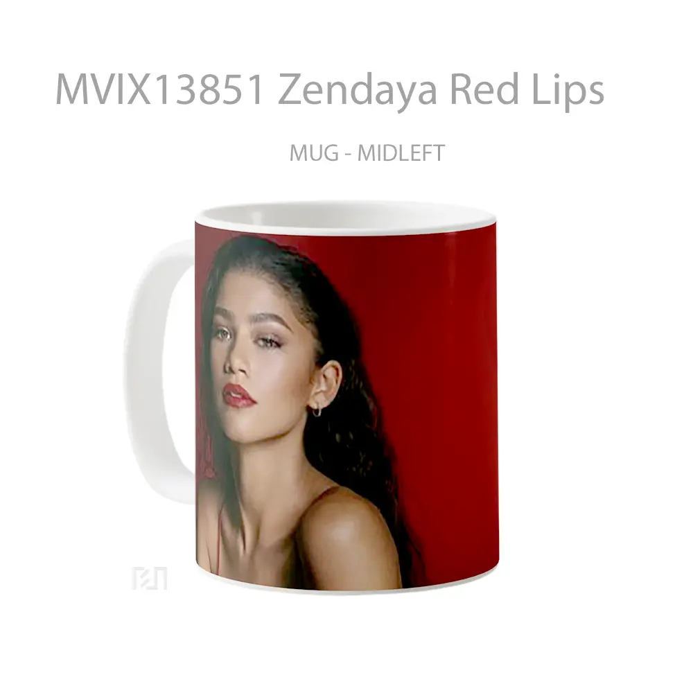 Mug Zendaya Red Lips Gelas Selebriti - All-side / Desain