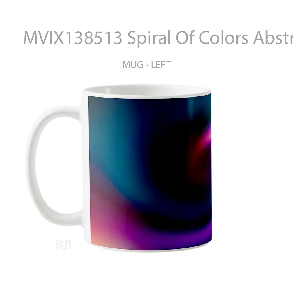 Mug Spiral Of Colors Abstract Gelas Seni Modern - All-side / Desain