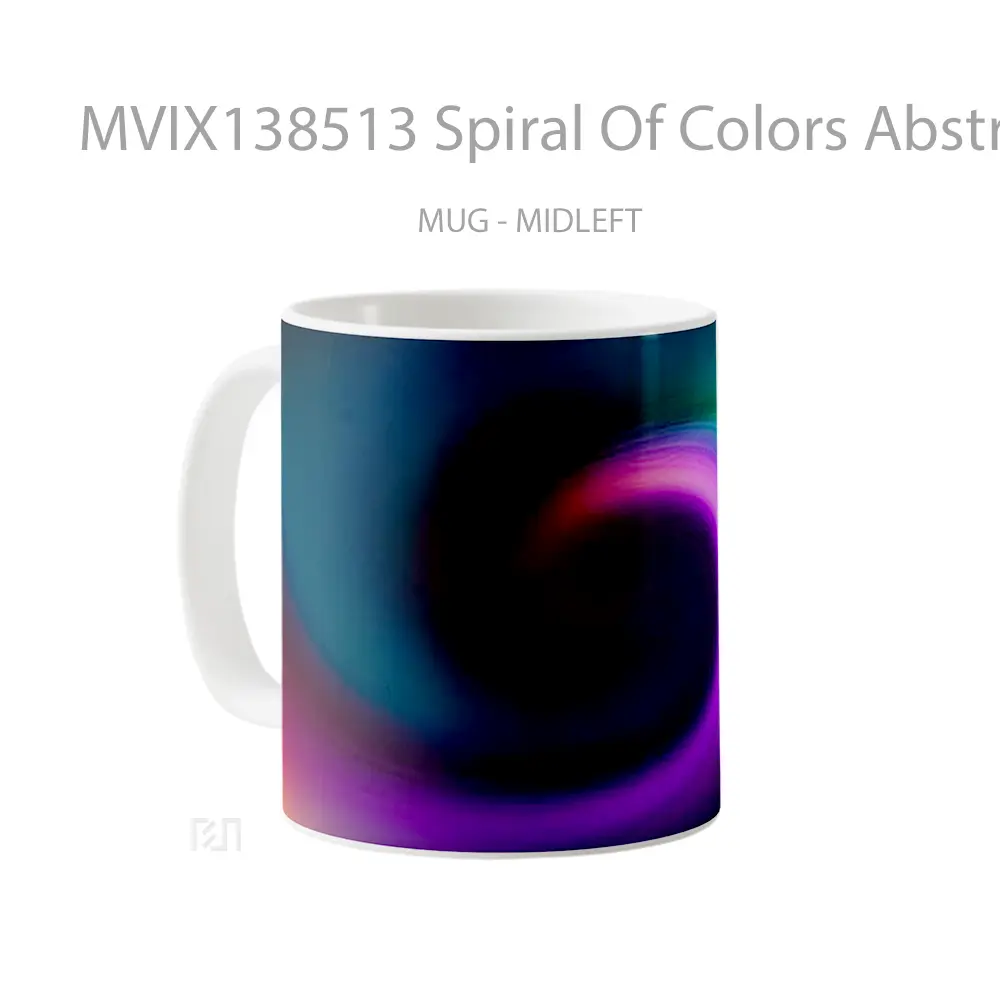 Mug Spiral Of Colors Abstract Gelas Seni Modern - All-side / Desain