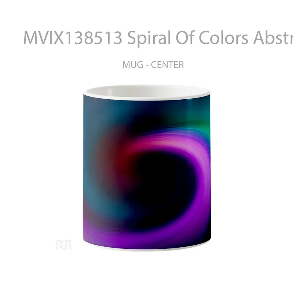 Mug Spiral Of Colors Abstract Gelas Seni Modern