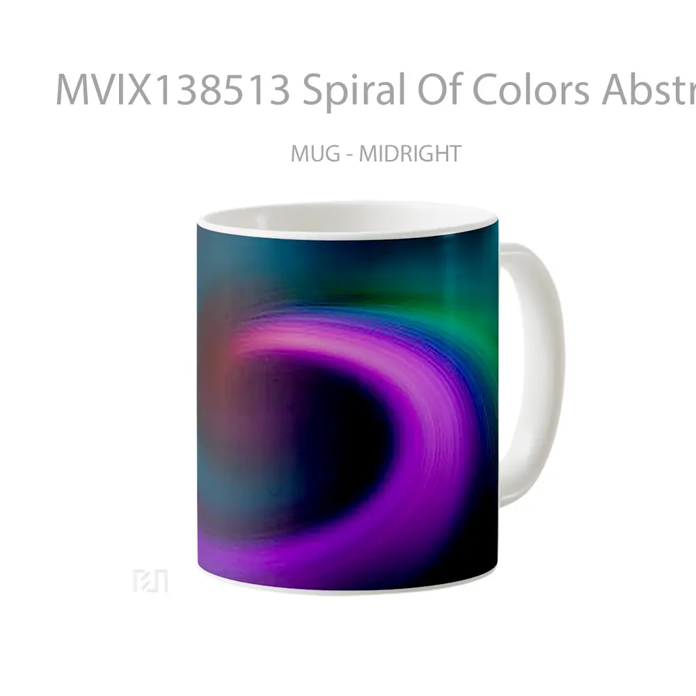 Mug Spiral Of Colors Abstract Gelas Seni Modern - All-side / Desain