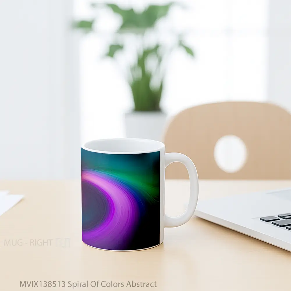 Mug Spiral Of Colors Abstract Gelas Seni Modern - All-side / Desain