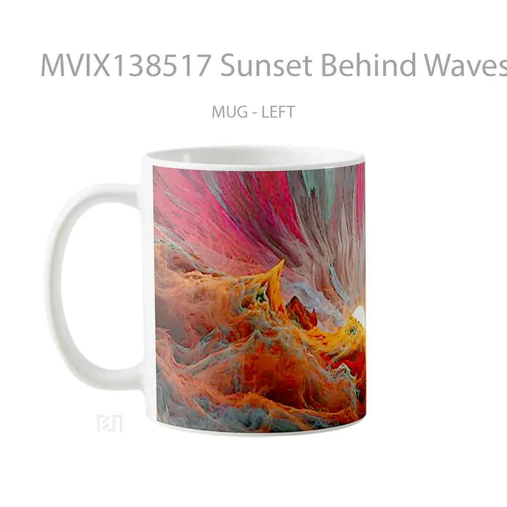 Mug Sunset Behind Waves Gelas Pemandangan Alam - All-side / Desain