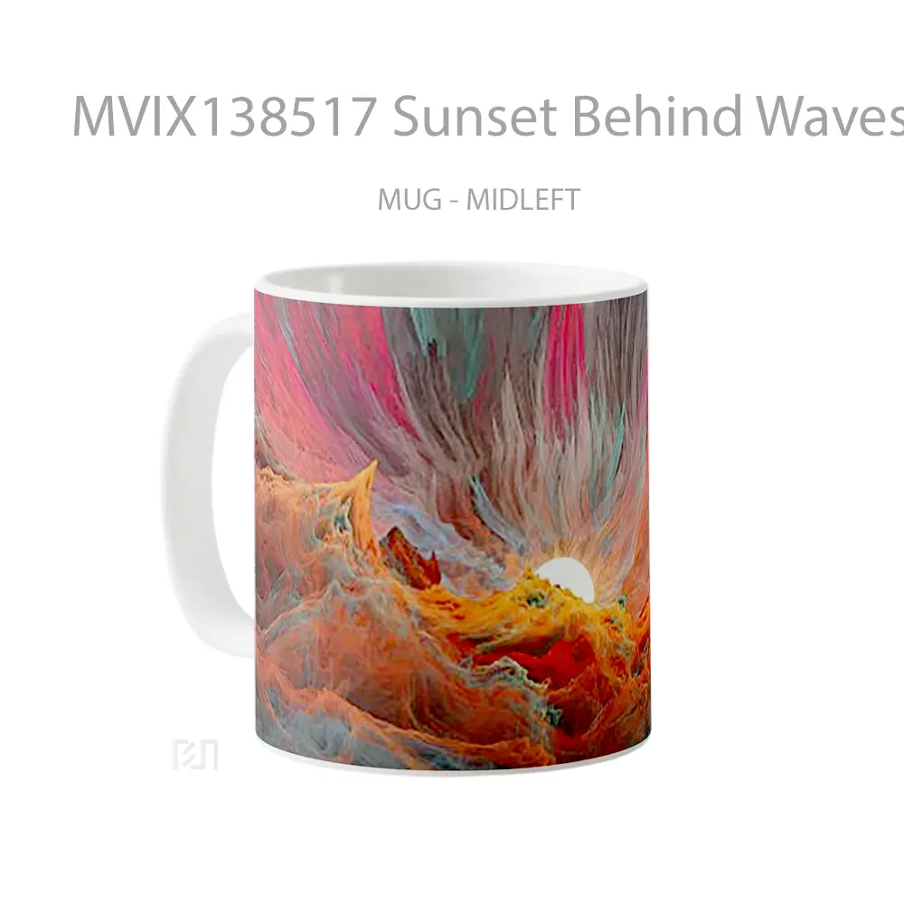 Mug Sunset Behind Waves Gelas Pemandangan Alam - All-side / Desain