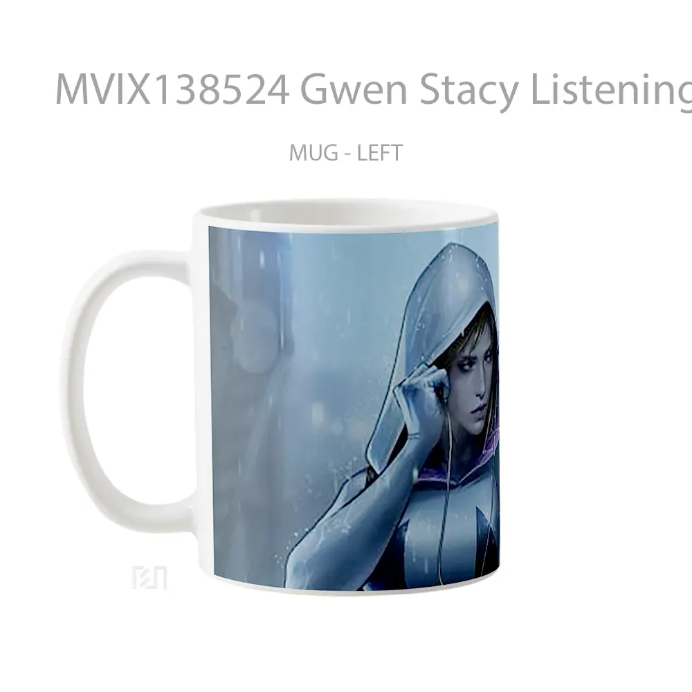 Mug Gwen Stacy Listening To Music Gelas Superhero - All-side / Desain