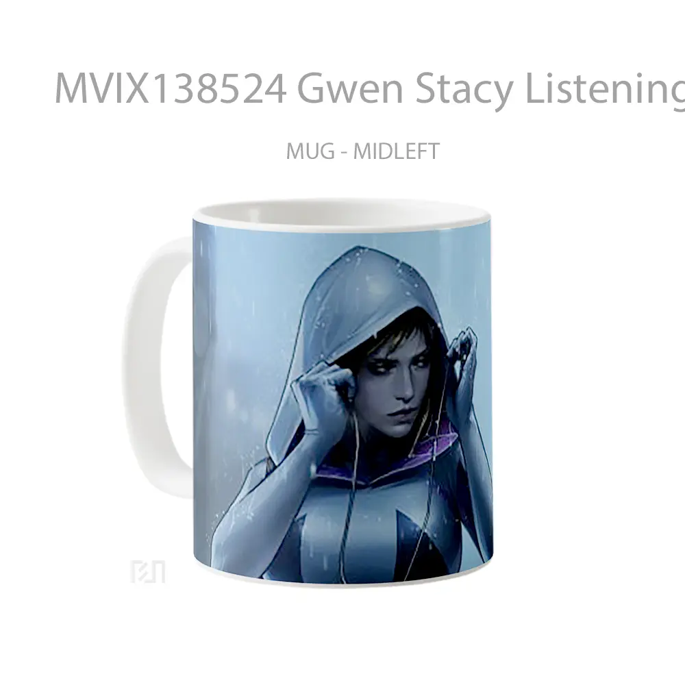 Mug Gwen Stacy Listening To Music Gelas Superhero - All-side / Desain