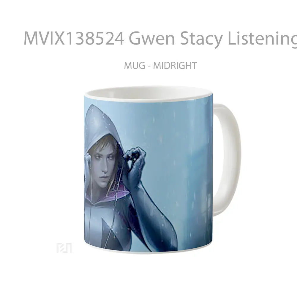 Mug Gwen Stacy Listening To Music Gelas Superhero - All-side / Desain