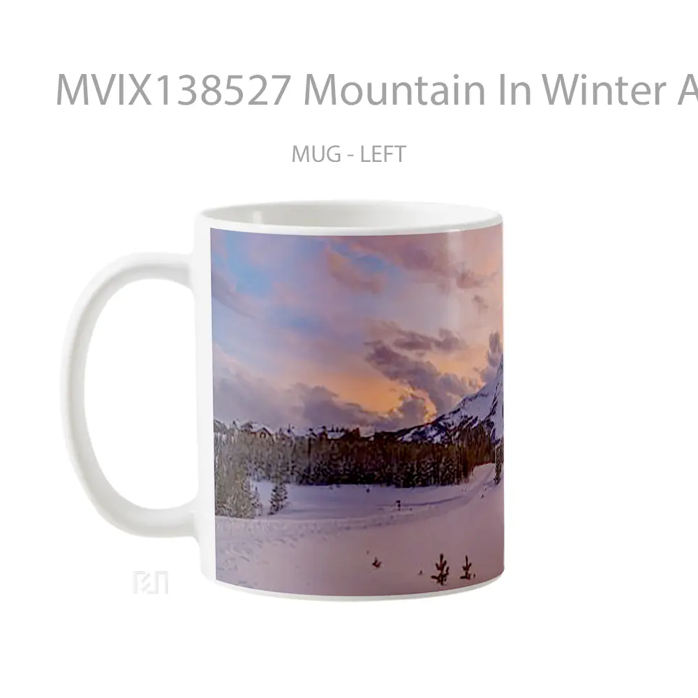 Mug Mountain In Winter At Sunset Gelas Pemandangan Alam - All-side / Desain