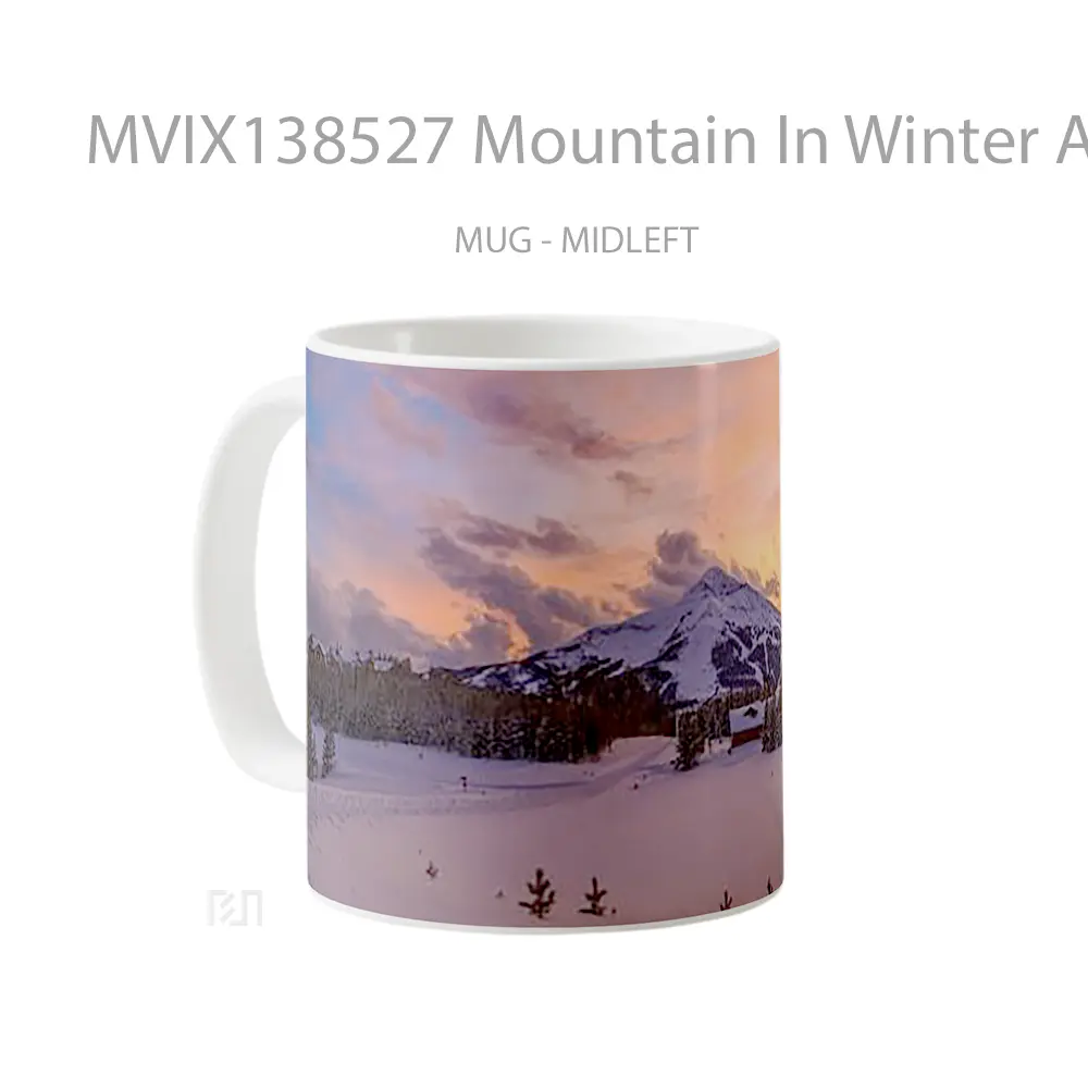 Mug Mountain In Winter At Sunset Gelas Pemandangan Alam - All-side / Desain