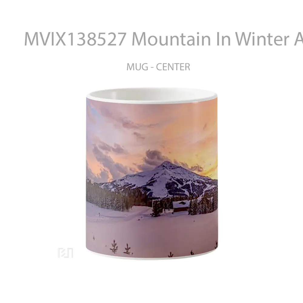 Mug Mountain In Winter At Sunset Gelas Pemandangan Alam