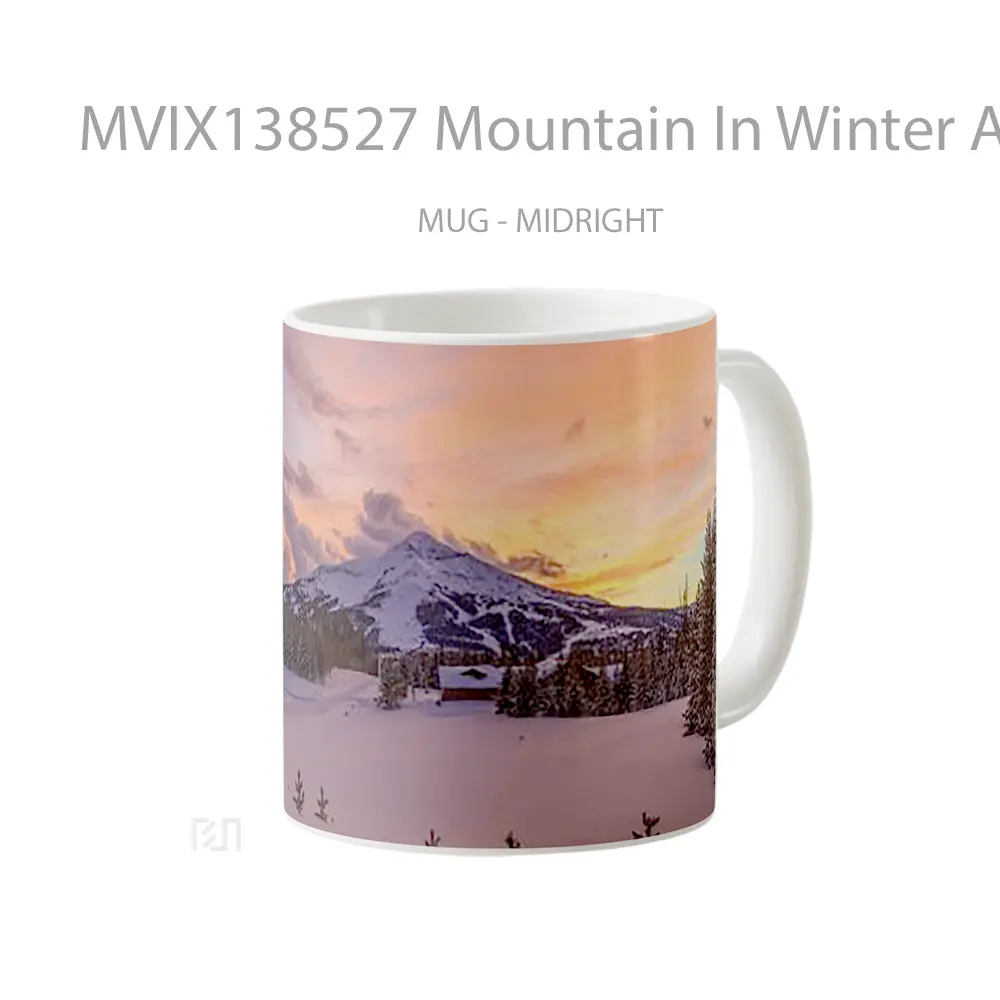 Mug Mountain In Winter At Sunset Gelas Pemandangan Alam - All-side / Desain