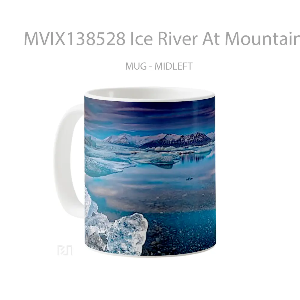 Mug Ice River At Mountain During Winter Gelas Pemandangan Alam - All-side / Desain