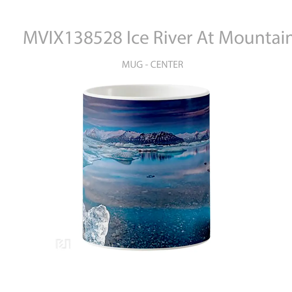 Mug Ice River At Mountain During Winter Gelas Pemandangan Alam