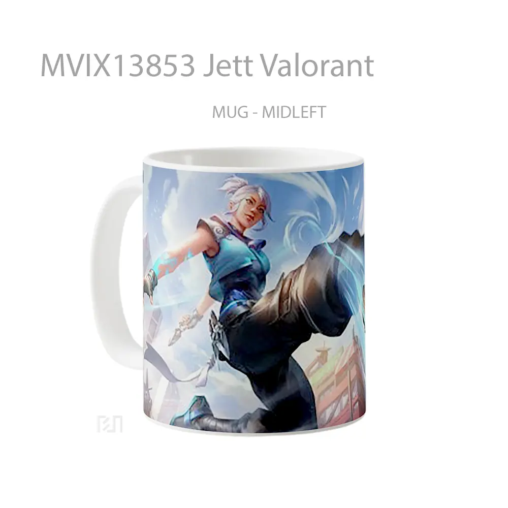 Mug Jett Valorant Cangkir Gamer - All-side / Desain