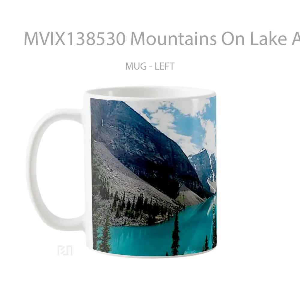 Mug Mountains On Lake At Forest Gelas Pemandangan Alam - All-side / Desain