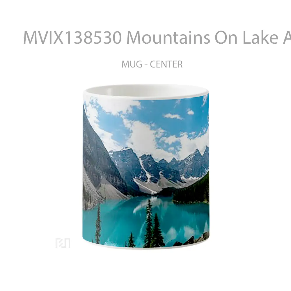 Mug Mountains On Lake At Forest Gelas Pemandangan Alam
