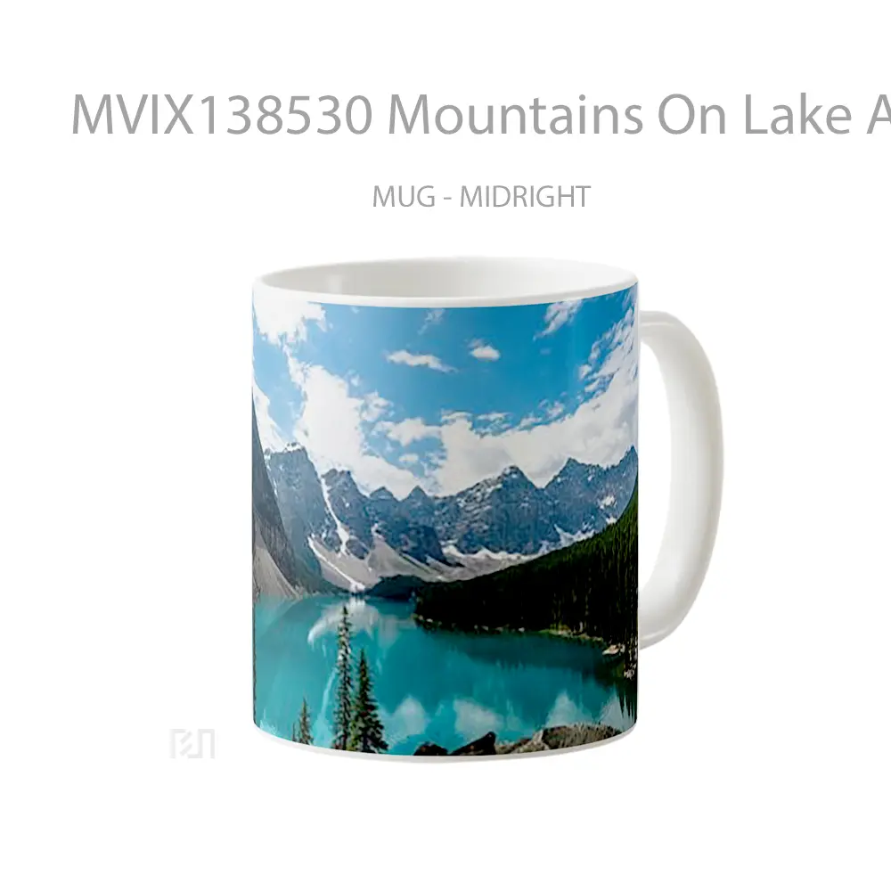 Mug Mountains On Lake At Forest Gelas Pemandangan Alam - All-side / Desain