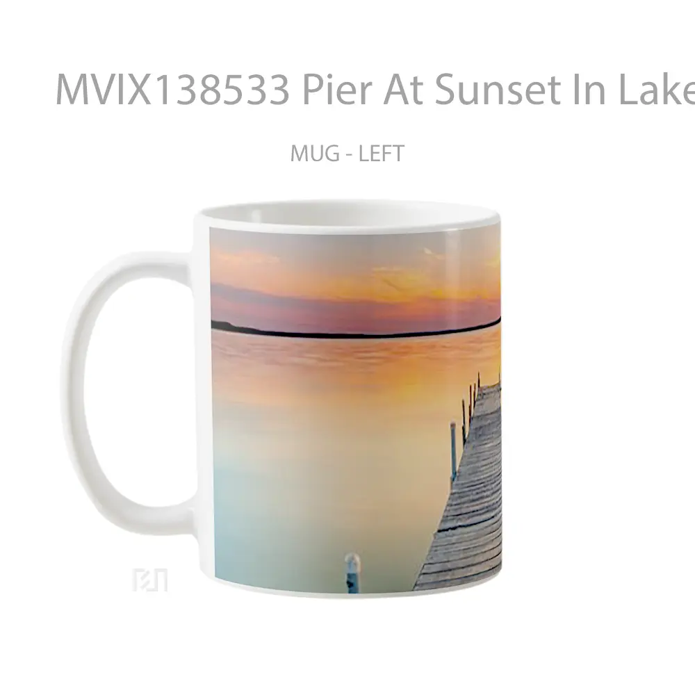 Mug Pier At Sunset In Lake Gelas Pemandangan Alam - All-side / Desain