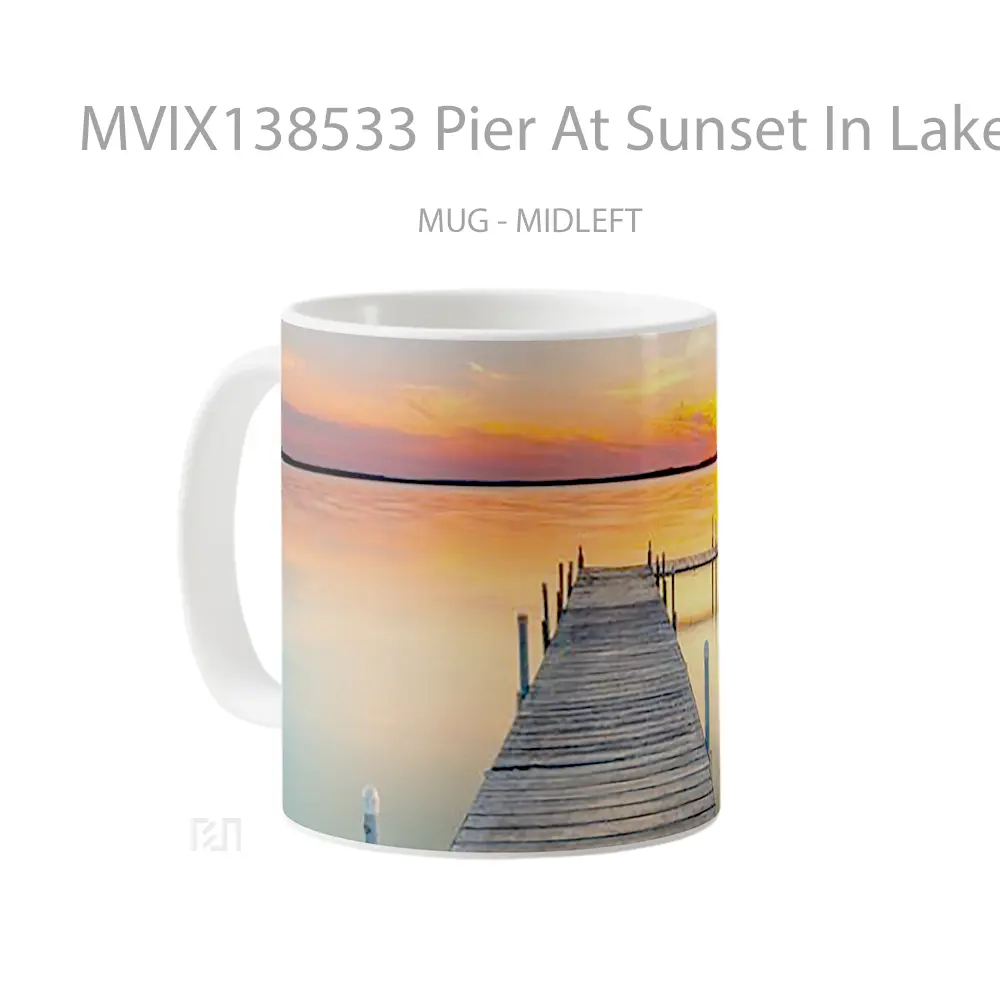 Mug Pier At Sunset In Lake Gelas Pemandangan Alam - All-side / Desain