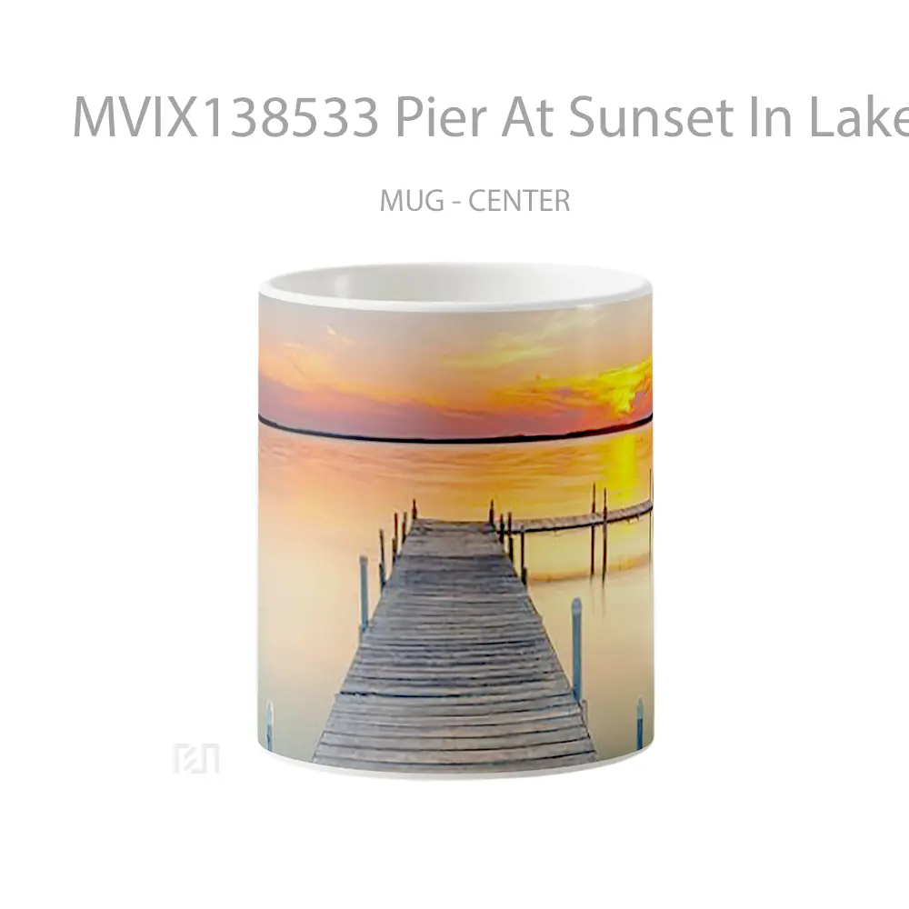 Mug Pier At Sunset In Lake Gelas Pemandangan Alam