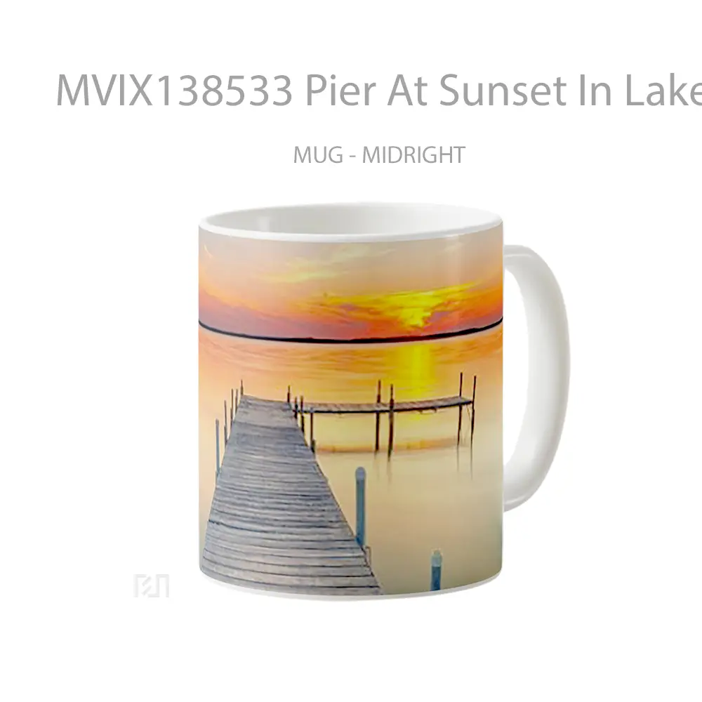 Mug Pier At Sunset In Lake Gelas Pemandangan Alam - All-side / Desain