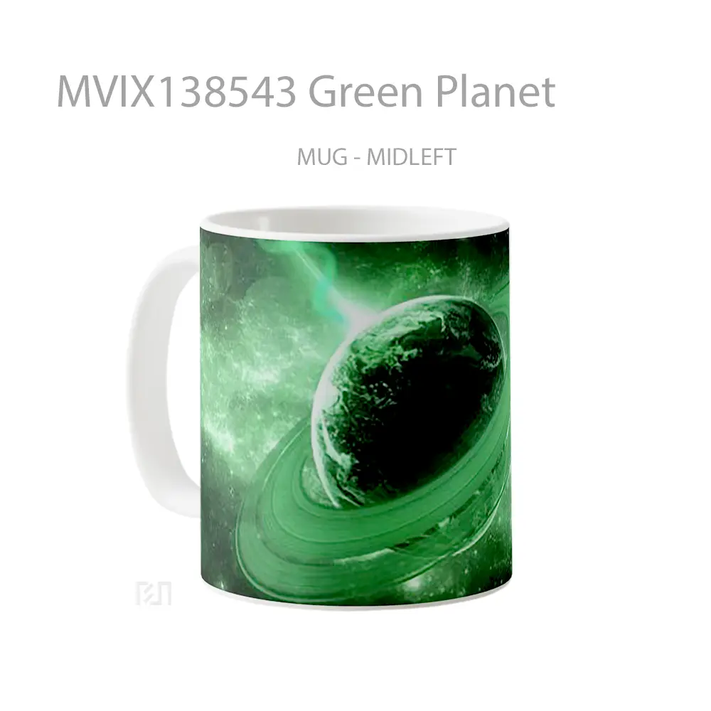 Mug Green Planet Gelas Astronomi - All-side / Desain