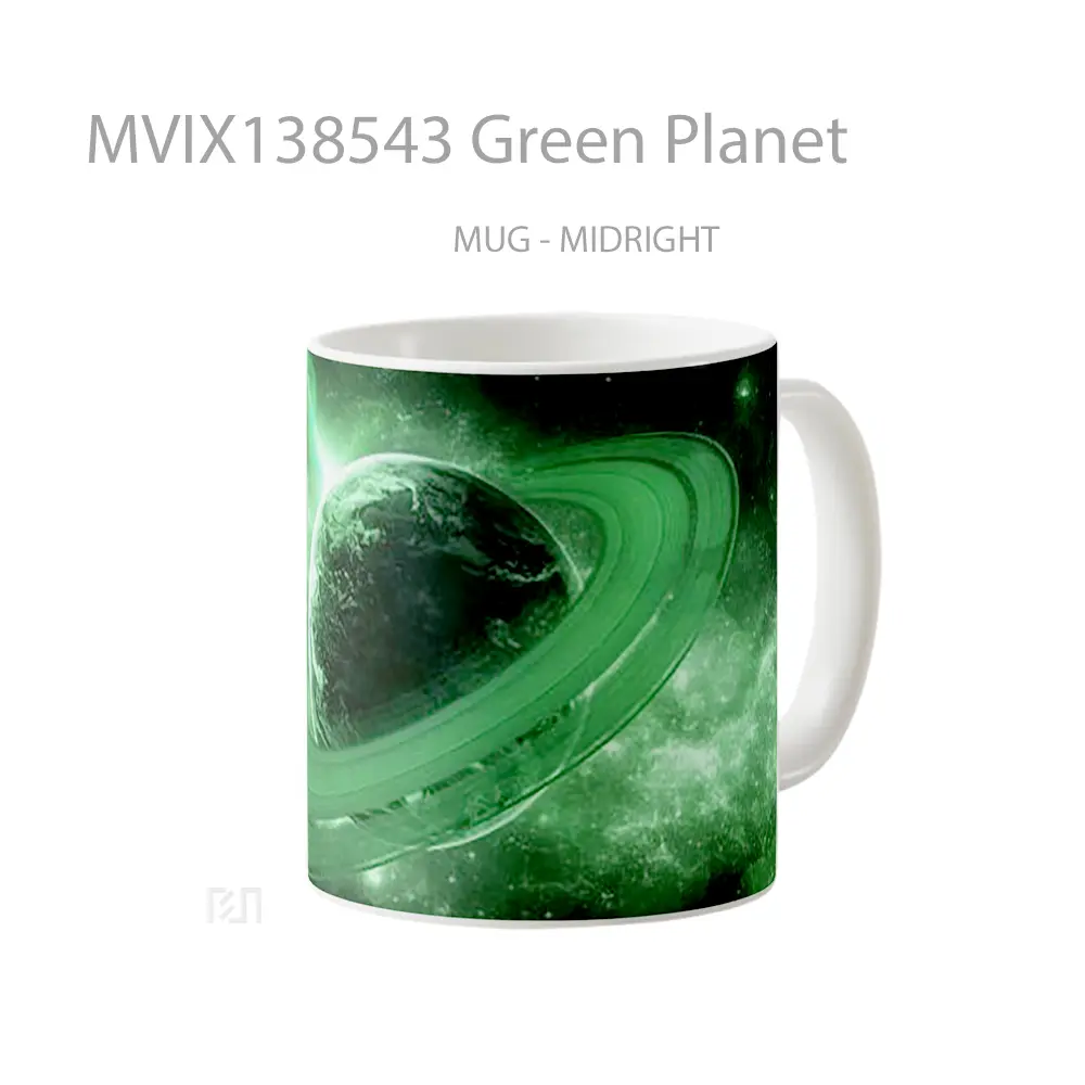 Mug Green Planet Gelas Astronomi - All-side / Desain