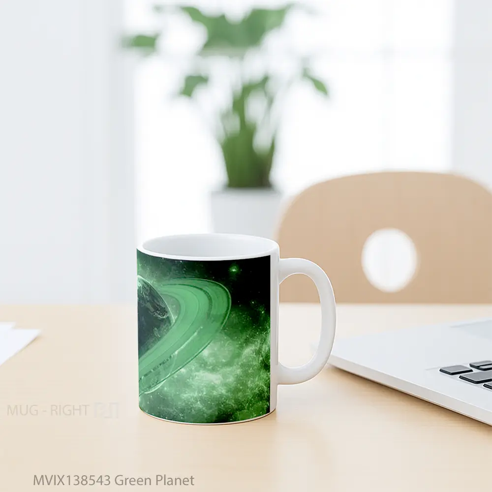 Mug Green Planet Gelas Astronomi - All-side / Desain