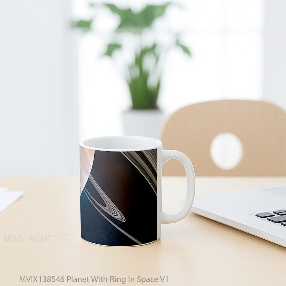 Mug Planet With Ring In Space V1 Gelas Astronomi - All-side / Desain