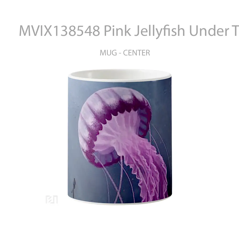 Mug Pink Jellyfish Under The Sea Gelas Pemandangan Alam