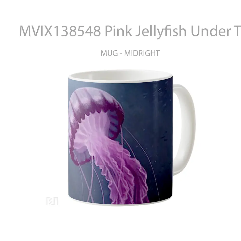 Mug Pink Jellyfish Under The Sea Gelas Pemandangan Alam - All-side / Desain