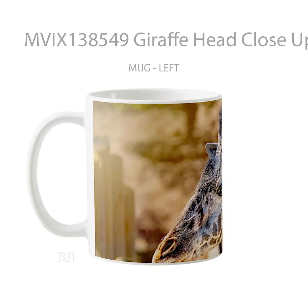 Mug Giraffe Head Close Up Gelas Keramik Unik - All-side / Desain