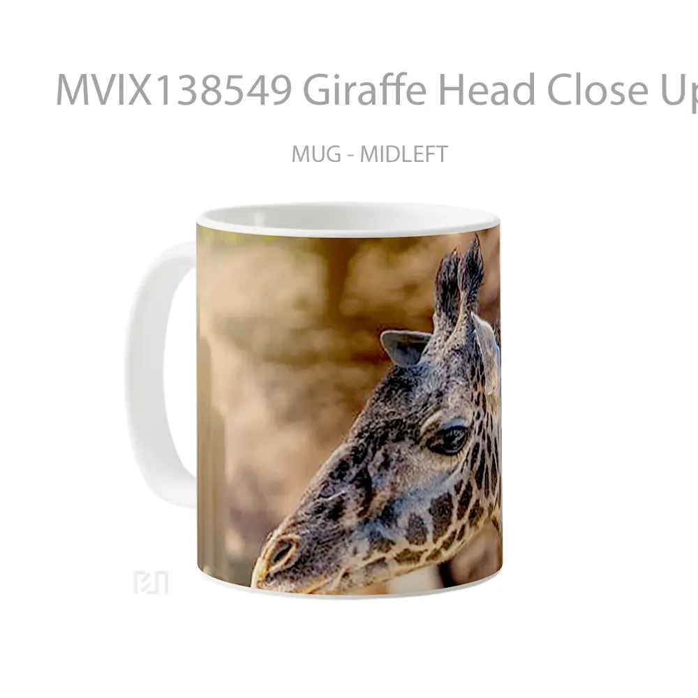 Mug Giraffe Head Close Up Gelas Keramik Unik - All-side / Desain