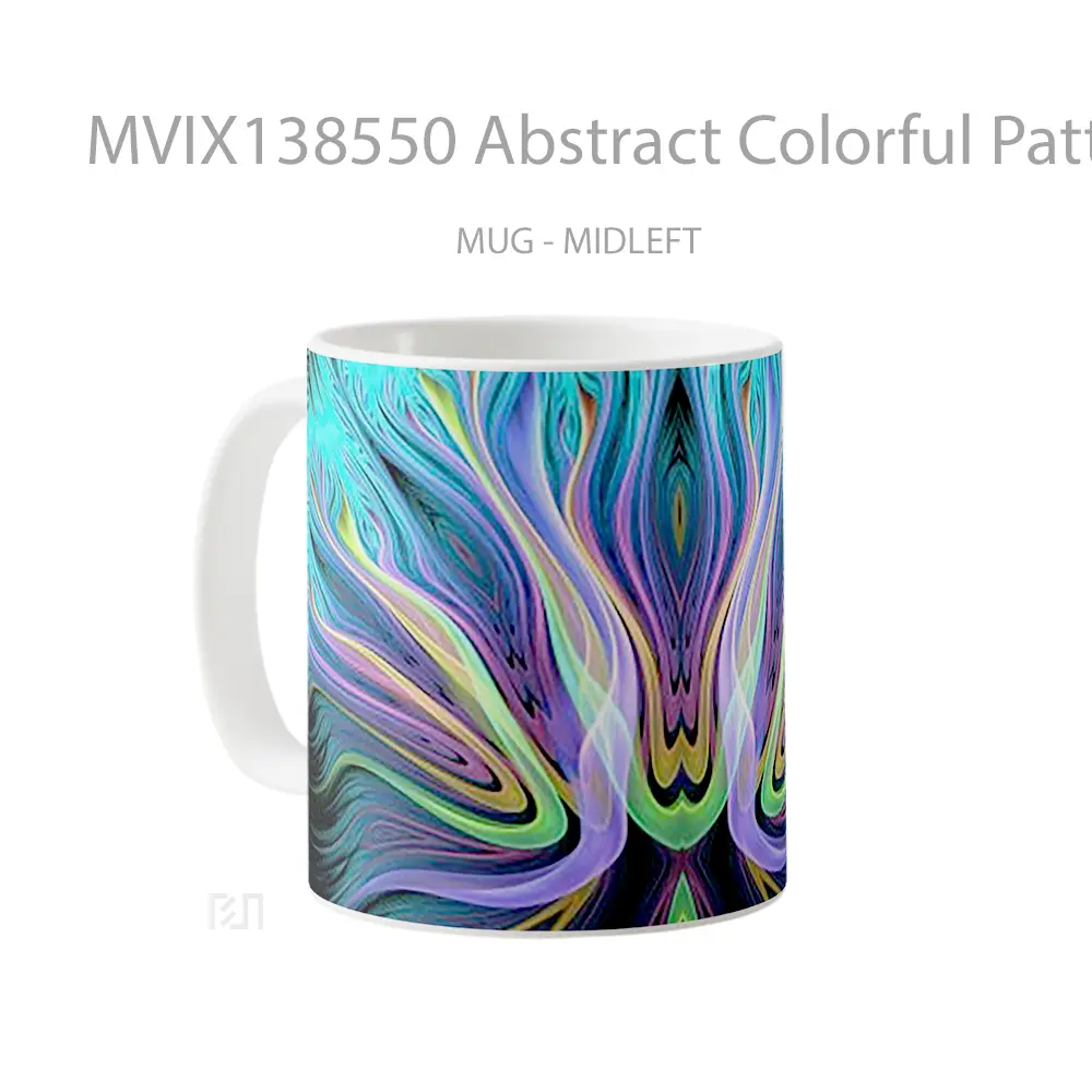 Mug Abstract Colorful Pattern Gelas Seni Modern - All-side / Desain
