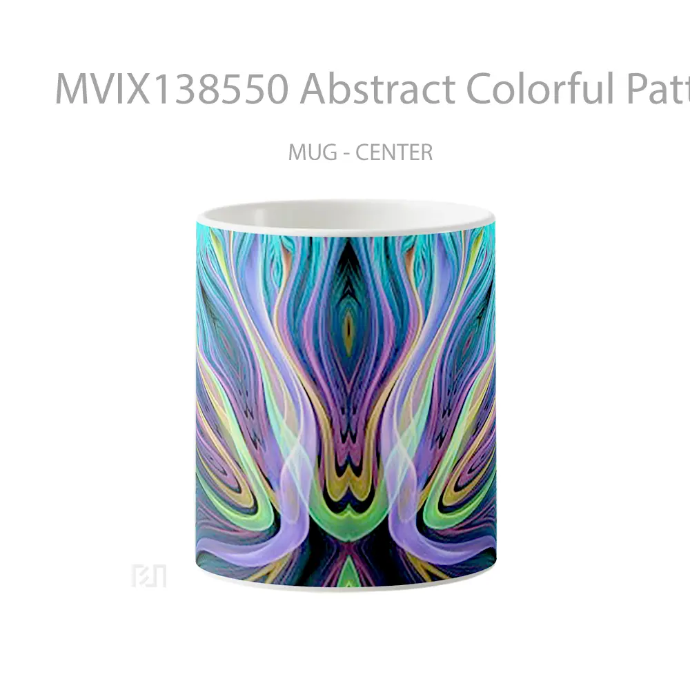 Mug Abstract Colorful Pattern Gelas Seni Modern