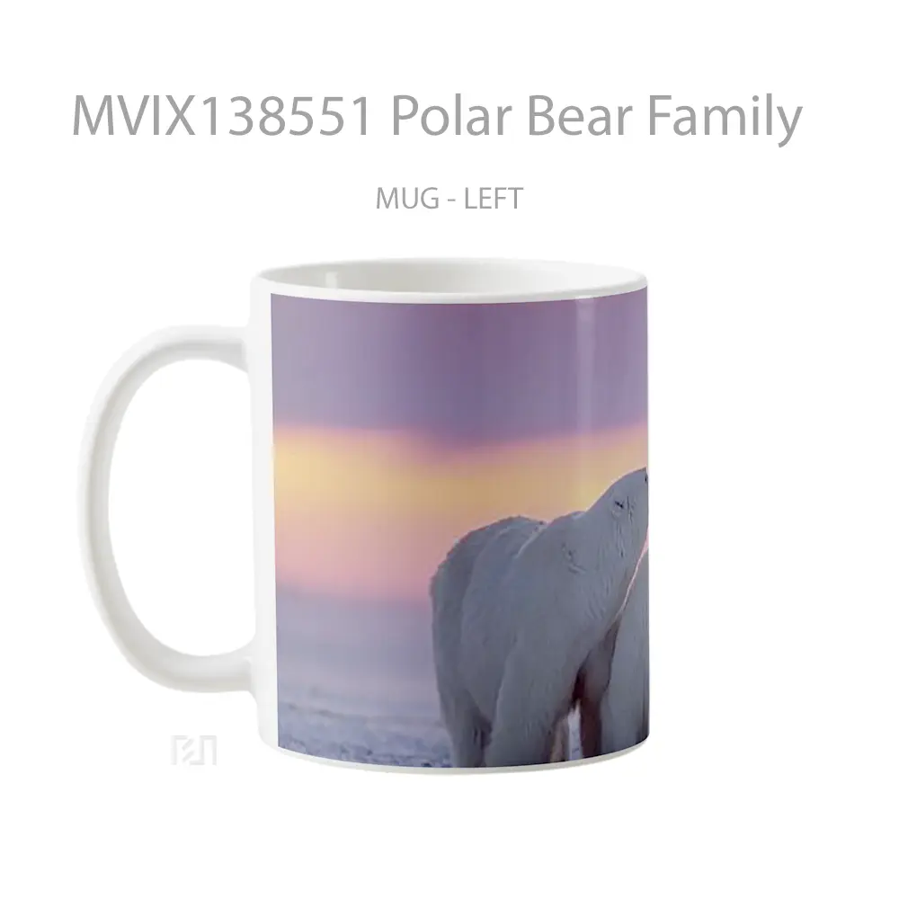 Mug Polar Bear Family Gelas Hewan Lucu - All-side / Desain