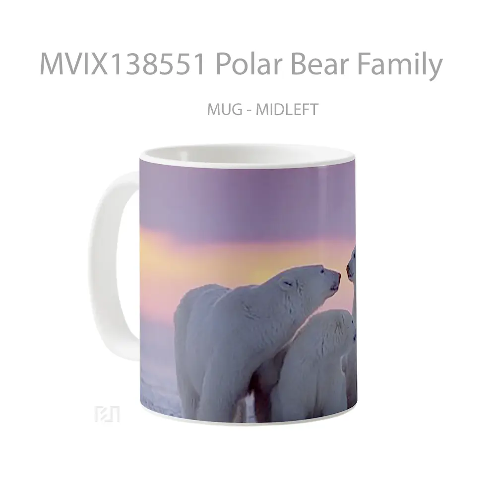 Mug Polar Bear Family Gelas Hewan Lucu - All-side / Desain